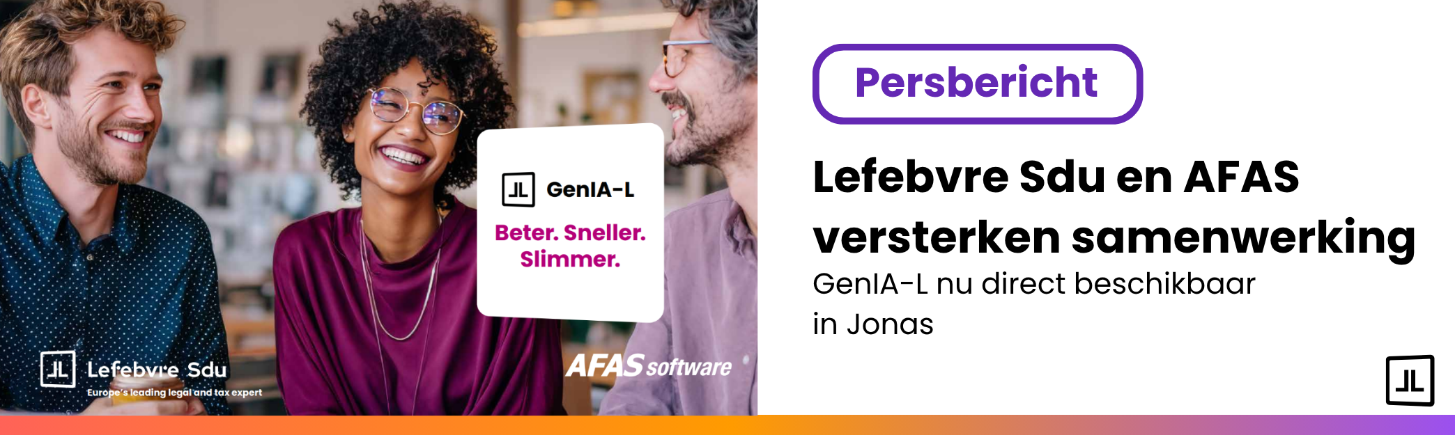 Lefebvre Sdu en AFAS Software versterken samenwerking: GenIA-L nu direct beschikbaar in Jonas
