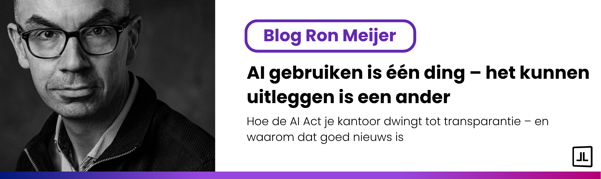 Foto van Ron Meijer in zwart wit