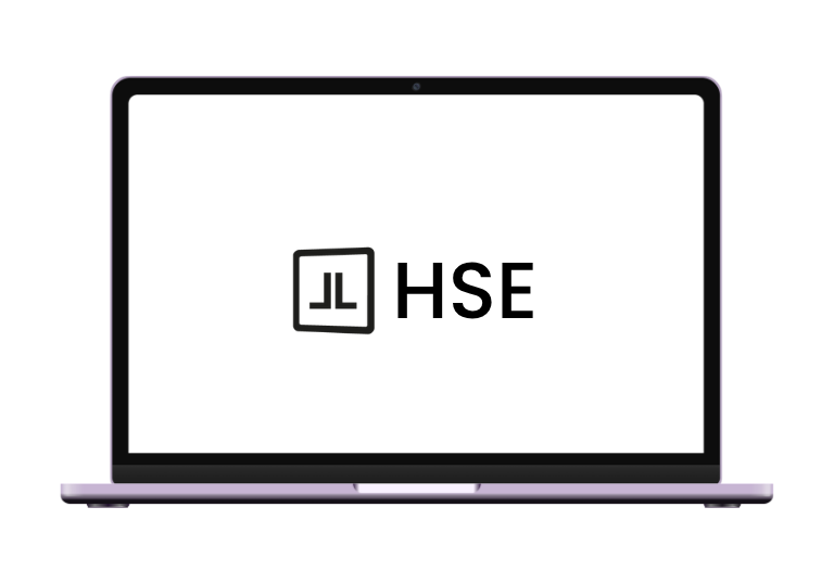 Laptop met het logo van Lefebvre Sdu met de tekst HSE