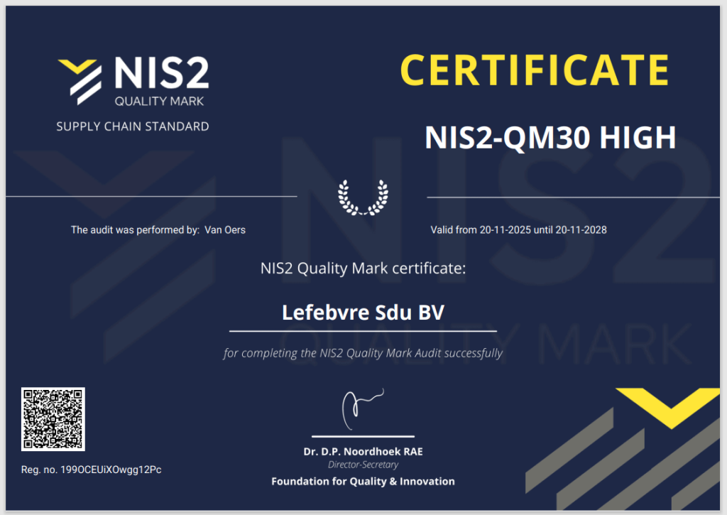 NIS2 certificaat Lefebvre Sdu