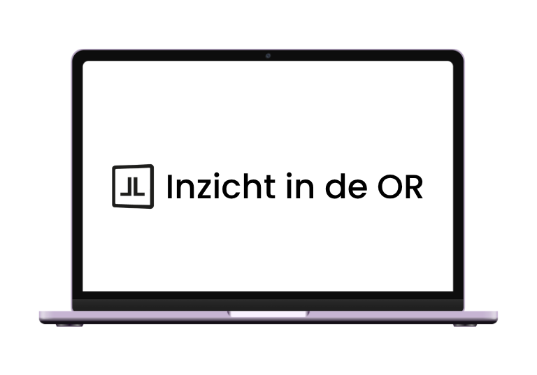 Laptop met het logo van Lefebvre Sdu met de tekst Inzicht in de OR