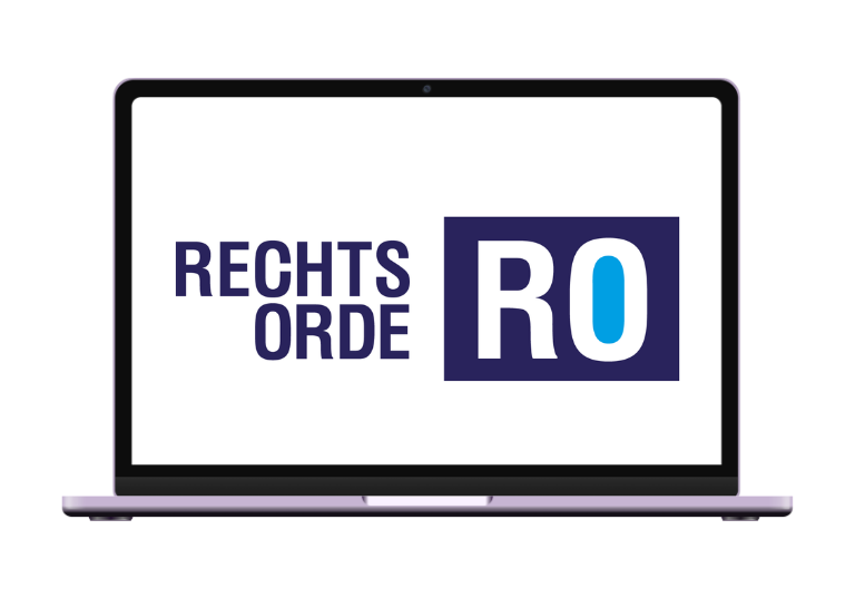 Laptop met het logo van Rechtsorde