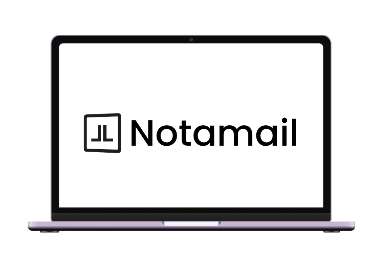 Laptop met het logo van Lefebvre Sdu met de tekst Notamail
