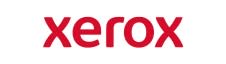 Logo van Xerox in rode letters.
