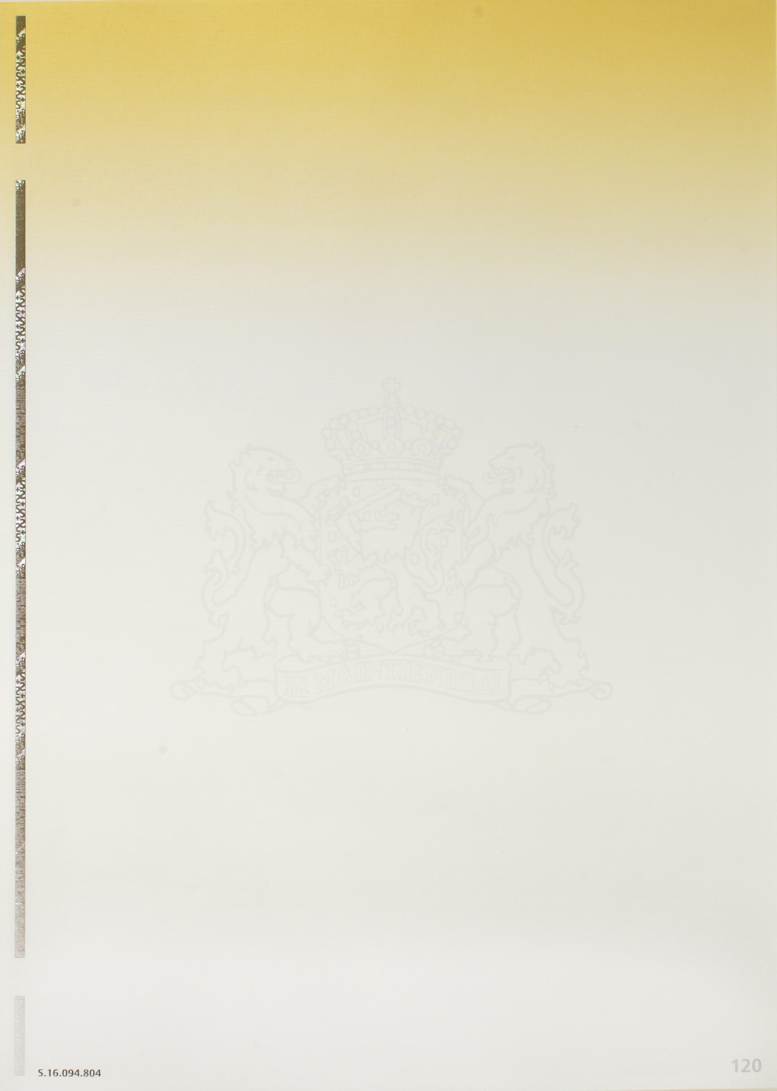 Beveiligd waardedocument, geel/grijs kleurverloop, zonder tekst, 120 gram (pak à 100)