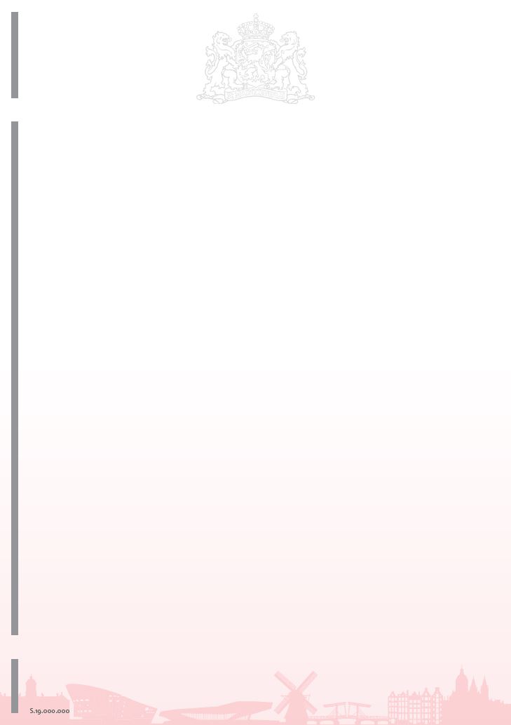 Beveiligd waardedocument, diploma z.t., 120gr, rood, met skyline Amsterdam en blinddruk (pak a 100)