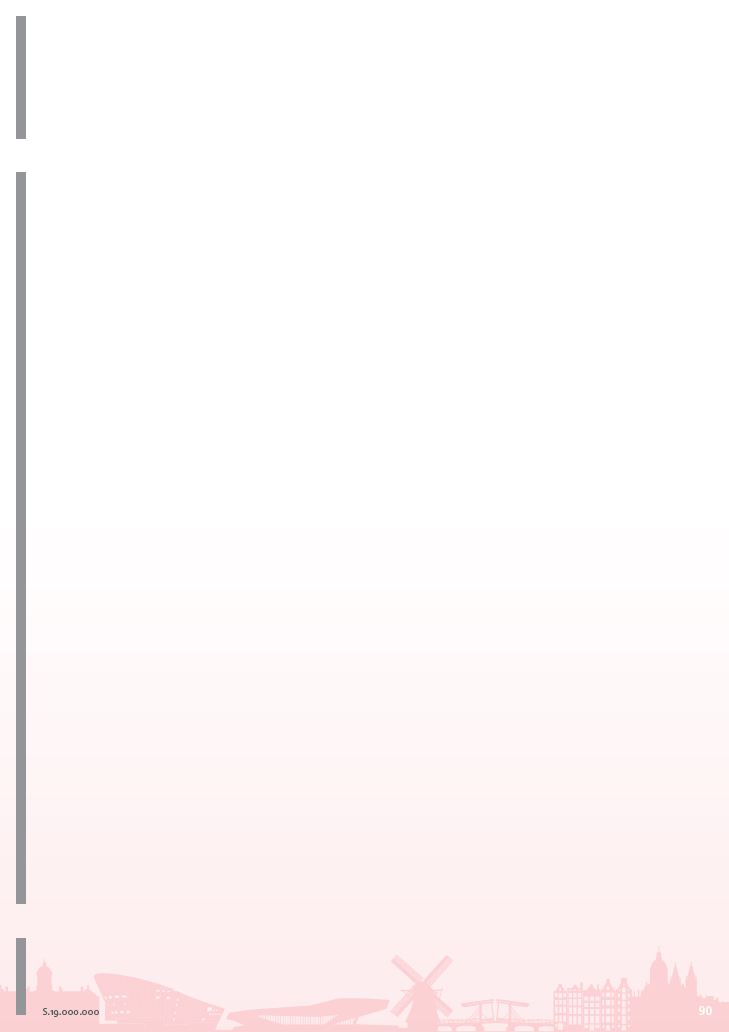 Beveiligd waardedocument blanco, 90gr, rood met de skyline van Amsterdam onderaan (pak à 100)