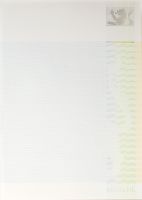 Beveiligd waardepapier, NND fullcolour, 120gr., met een blinddruk Ned. wapen (pak à 100)