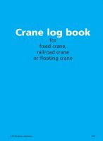 Crane log book, blue, for fixed crane, railroad crane or floating crane
