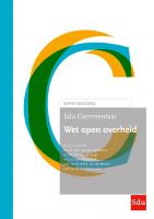 Sdu Commentaar Wet open overheid. Editie 2022-2023