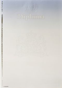 Beveiligd waardedocument diploma, 120gr, blauw/grijs, met grote blinddruk en 'DIPLOMA' (pak à 100)
