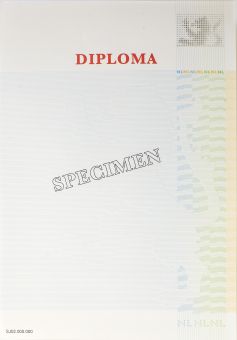 Nieuw Nederlands Diploma, fullcolour, beveiligd papier120 gr., met de titel 'diploma' (pak à 100)