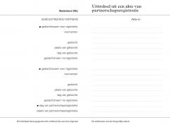 uittreksel partnerschapsboekje voor kalligrafie (pak à 10)