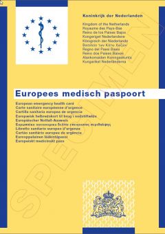 Europees Medisch Paspoort in 11 talen, Koninkrijk der Nederlanden ,EMP (pak à 5)
