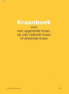 Kraanboek, geel, voor vast opgestelde kraan, op rails rijdende kraan of drijvende kraan
