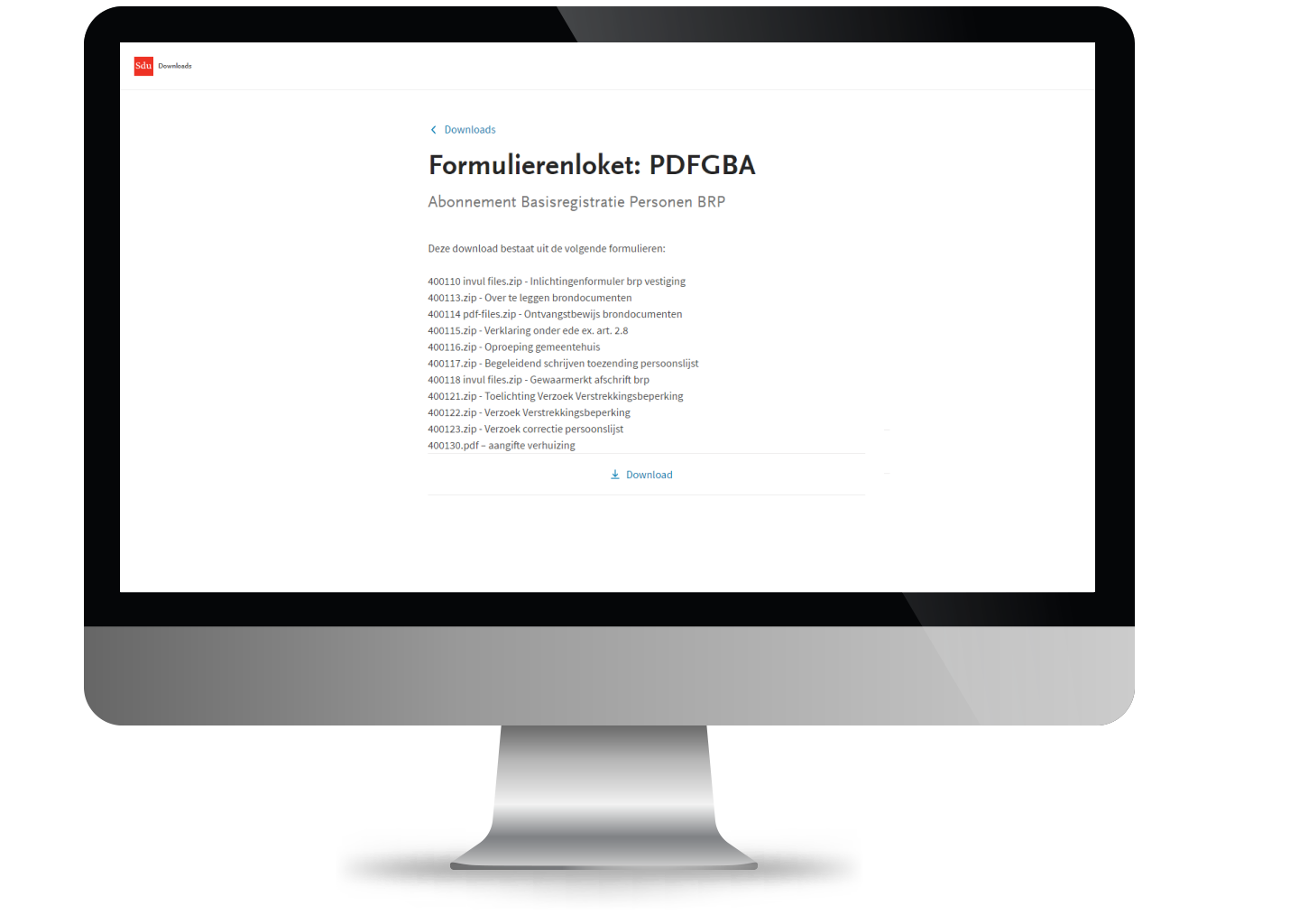 Jaarabonnement Basisregistratie Personen formulieren burgerzaken voor gemeenten met minder dan 50.000 inwoners