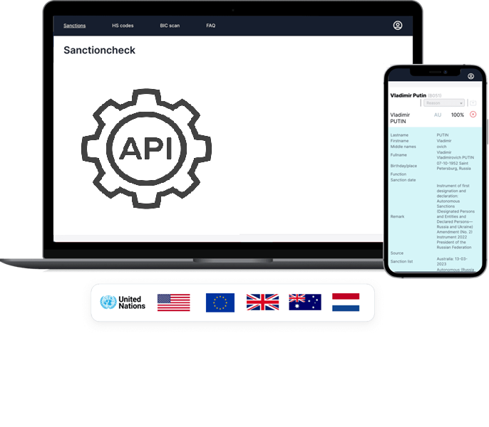 In-en Uitvoer Sanctioncheck API koppeling