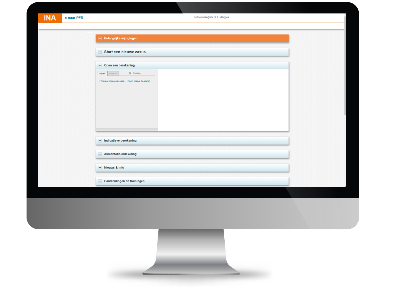 INA Online Alimentatierekenprogramma