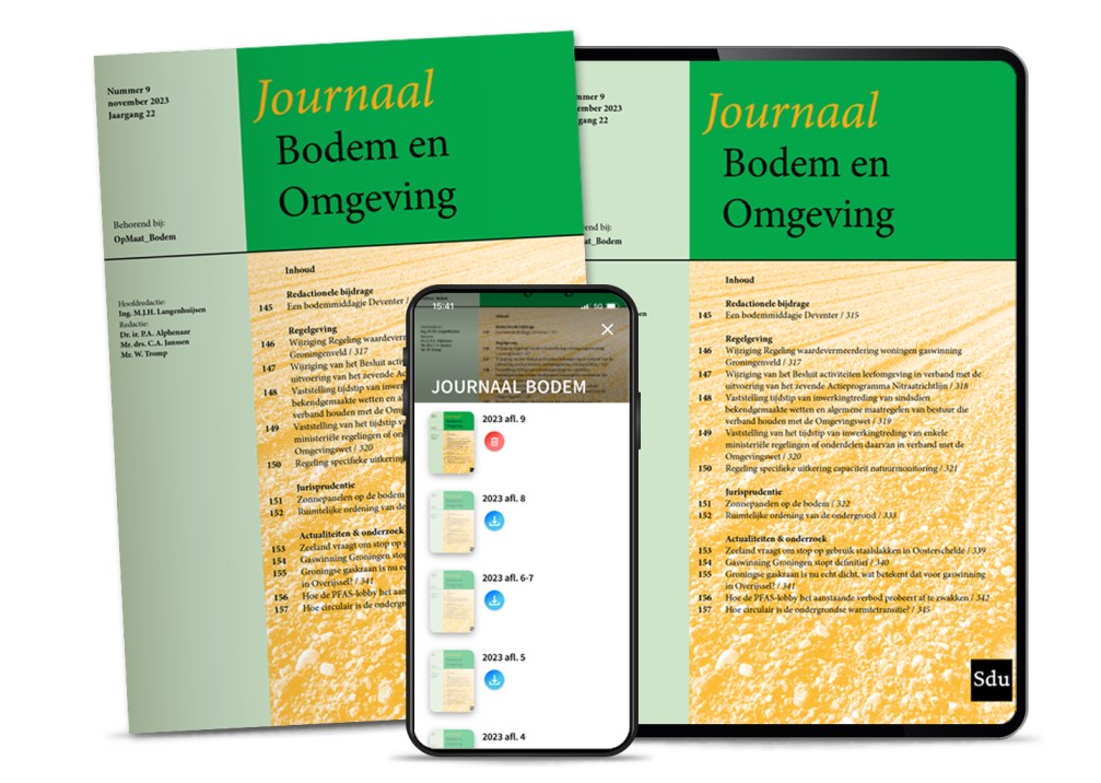 Journaal Bodem en Omgevingsrecht (abonnement plus Stapp app)
